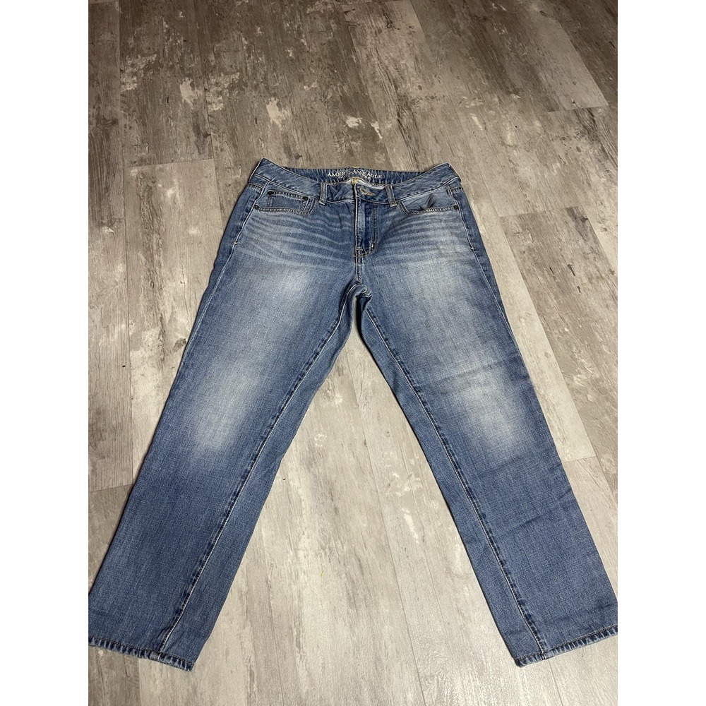 American Eagle Women's Jeans Size 10 Regular Blue High Rise Straight Leg Bag6